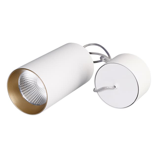 Светильник подвесной SP-POLO-R85-2-15W Warm White 40deg (White, Gold Ring) (Arlight, IP20 Металл, 3 