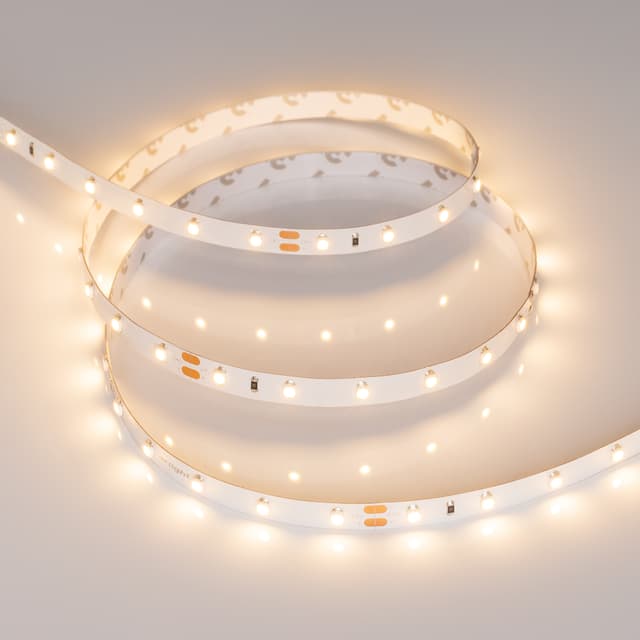 Светодиодная лента RT-A60-8mm 24V Warm2700 (4.8 W/m, IP20, 2835, 50m) (Arlight, Открытый)