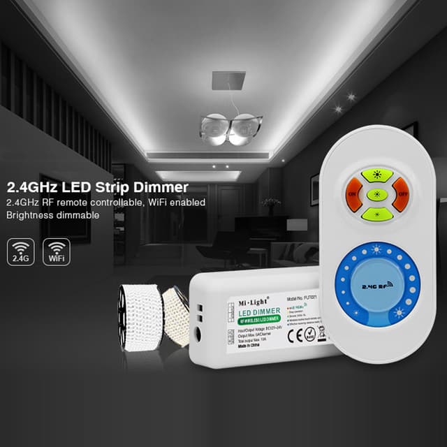 Диммер с пультом IDL-021 (Brightness, 12-24V, 120-240W, 2.4GHz)