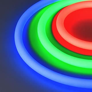 Светодиодная лента герметичная MOONLIGHT-TOP-G280-D18mm 24V RGB 360deg (13 W/m, IP65, 3838, 5m, wire