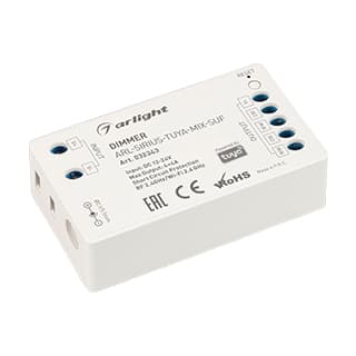 Диммер ARL-SIRIUS-TUYA-MIX-SUF (12-24V, 4x4A, 2.4G) (ARL, IP20 Пластик, 3 года)