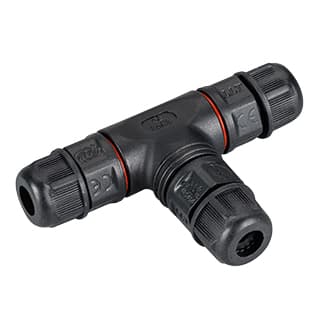 Коннектор тройной NEO-CON-T-2pin-BK (3-7mm, IP67) (ARL, IP67 Пластик, 3 года)