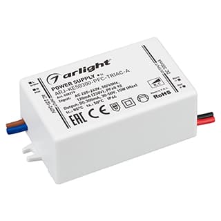 Блок питания ARJ-KE50300-PFC-TRIAC-A (15W, 300mA) (ARL, IP44 Пластик, 5 лет)
