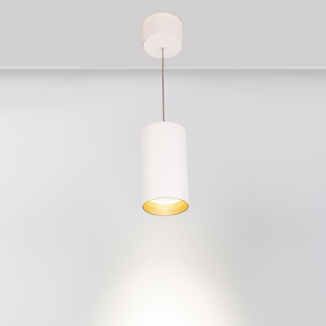 Светильник подвесной SP-POLO-R85-2-15W Day White 40deg (White, Gold Ring) (Arlight, IP20 Металл, 3 г