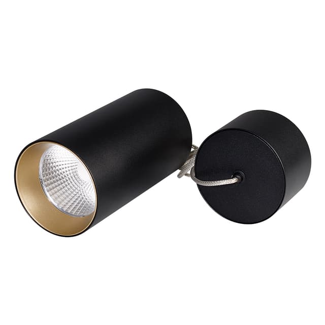 Светильник подвесной SP-POLO-R85-2-15W Warm White 40deg (Black, Gold Ring) (Arlight, IP20 Металл, 3 