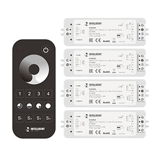 INTELLIGENT ARLIGHT Диммер SMART-SET-PWM-101-72-DIM-PD-SUF Black (5-36V, 1x8A, x4, ПДУ 13кн, 2.4G) (