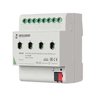 INTELLIGENT ARLIGHT Релейный модуль KNX-7043-82-DRO-DIN (BUS, 4x16А, KNX Secure) (IARL, IP20 Пластик